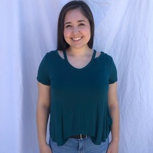 Strappy short sleeve shirt